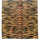 Stylish Black Gold Tiger Animal Print シャワーカーテン (正面)