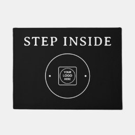 Stylish Black Modern Business Logo doormat ドアマット