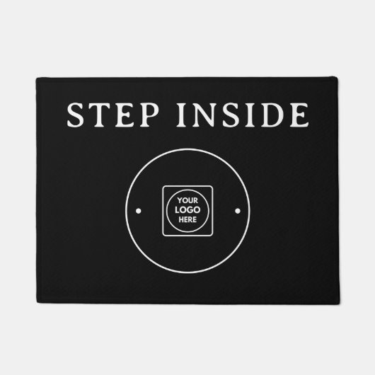 Stylish Black Modern Business Logo doormat ドアマット (正面)