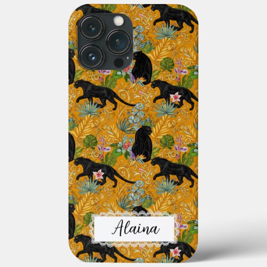 Stylish Black Panther Jaguar Maximalist Custom Case-Mate iPhoneケース (裏面)