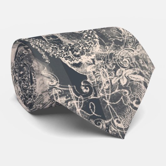 Stylish Black Paris Toile Design ネクタイ (ロール)