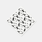 Stylish Black Pattern Of Cats And Bats Halloween スタンダードカクテルナプキン (角)
