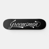 Stylish Black Retro Typography Groomsman Skateboar スケートボード (横)
