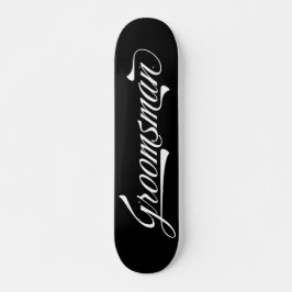 Stylish Black Retro Typography Groomsman Skateboar スケートボード