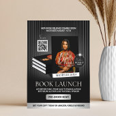 Stylish Black & Silver Author Book Launch Release チラシ
