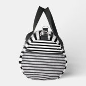 Stylish Black Stripes on White ダッフルバッグ (右)