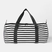 Stylish Black Stripes on White ダッフルバッグ (裏面)
