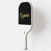 Stylish Black Three Quarter Script White Accent ピックルボールラケット (左)