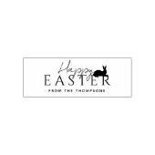 Stylish Black Typography And Bunny Happy Easter セルフインキングスタンプ (デザイン)