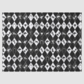 Stylish Black White Equestrian Diamond Pattern 薄葉紙 (正面)