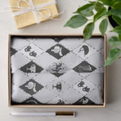 Stylish Black White Equestrian Diamond Pattern 薄葉紙 (ギフト)