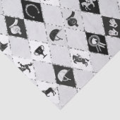 Stylish Black White Equestrian Diamond Pattern 薄葉紙 (詳細)