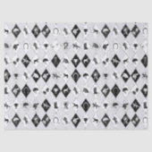 Stylish Black White Equestrian Diamond Pattern 薄葉紙 (正面)