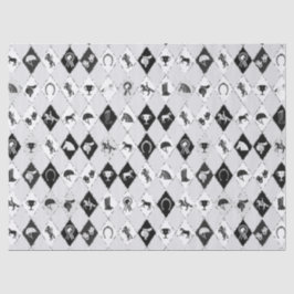 Stylish Black White Equestrian Diamond Pattern 薄葉紙