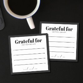 Stylish Black & White Grateful Gratitude Note ポストイット
