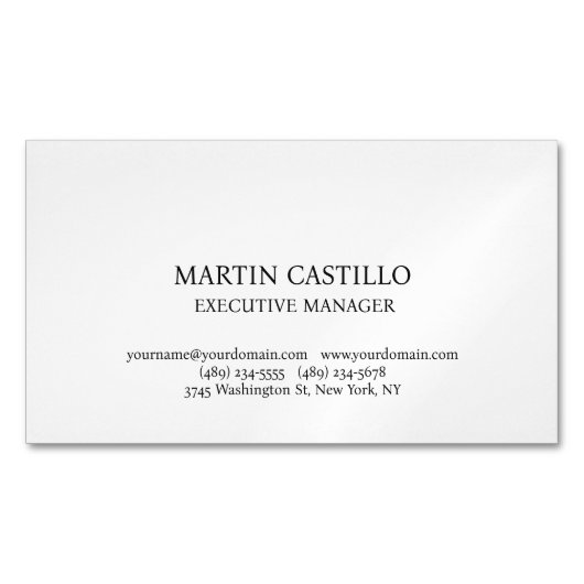 Stylish Black White Modern Professional Serif Font マグネット名刺 (正面)