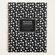 Stylish Black White Polka Dot Pattern