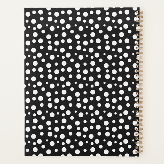 Stylish Black White Polka Dot Pattern プランナー手帳 (裏面)