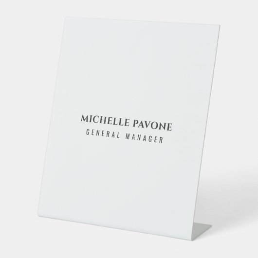 Stylish Black & White Simple Plain Professional 台座サイン (正面)