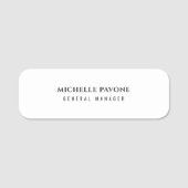 Stylish Black & White Simple Plain Professional 名札 (正面)