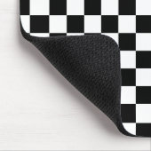 Stylish Black White Square Pattern マウスパッド (コーナー)