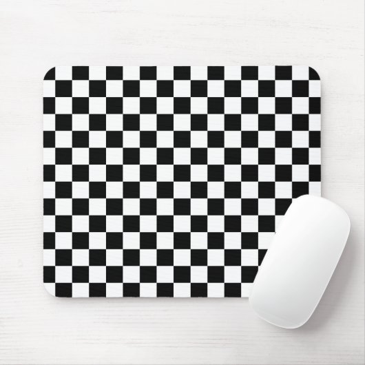 Stylish Black White Square Pattern マウスパッド (マウス)