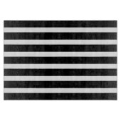 Stylish Black White Stripes Glass Kitchen Cutting  カッティングボード (正面)