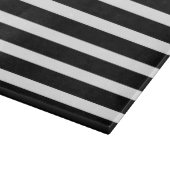 Stylish Black White Stripes Glass Kitchen Cutting  カッティングボード (角)
