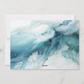 Stylish Blue&Beige Marble Photo Christmas シーズンカード (裏面)