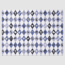 Stylish Blue Equestrian Diamond Pattern