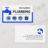 Stylish Blue Leaking Faucet Frame 名刺 (正面/裏面)