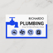 Stylish Blue Leaking Faucet Frame 名刺 (正面)