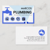 Stylish Blue Leaking Faucet Pipe 名刺 (正面/裏面)