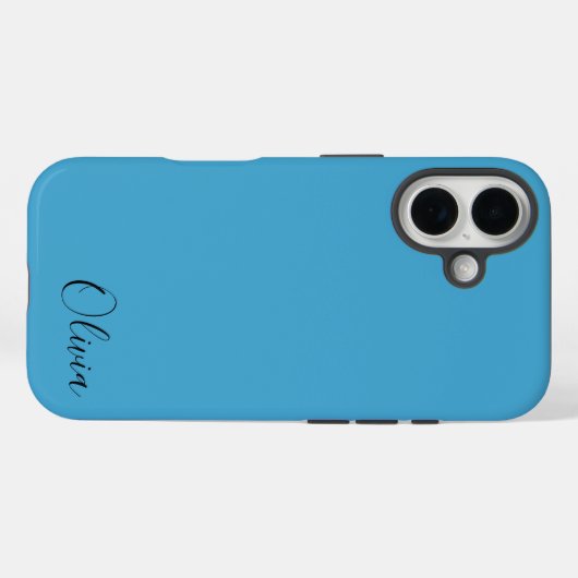Stylish Blue Personalized Name Case-Mate iPhoneケース (裏面 (横))
