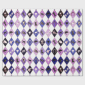 Stylish Blue Purple Equestrian Diamond Pattern ラッピングペーパー (フラット)