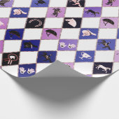 Stylish Blue Purple Equestrian Diamond Pattern ラッピングペーパー (角)