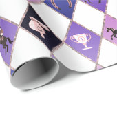 Stylish Blue Purple Equestrian Diamond Pattern ラッピングペーパー (ロールコーナー)