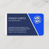 Stylish Blue Trapezium Layers Business Owner 名刺 (正面)