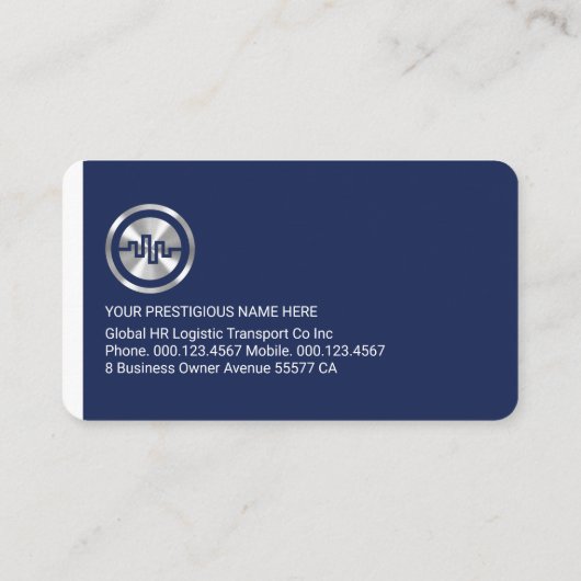 Stylish Blue Trapezium Layers Business Owner 名刺 (裏面)