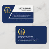 Stylish Blue Trapezium Layers For Business Owner 名刺 (正面/裏面)