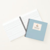 Stylish Blue Watercolor Bookstack Custom  ノートブック (内部)