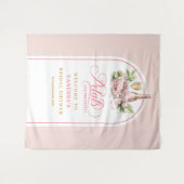 Stylish blush and gold bridal shower backdrop タペストリー (正面(横))