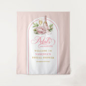 Stylish blush and gold bridal shower backdrop タペストリー (正面)