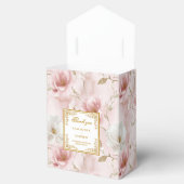 Stylish Blush Ivory Gold Wedding Thank You Box フェイバーボックス (オープン)