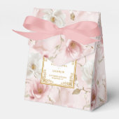 Stylish Blush Ivory Gold Wedding Thank You Box フェイバーボックス (正面サイド)