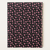 Stylish Blush Pink Black Polka Dot Pattern プランナー手帳 (裏面)