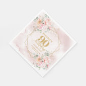 Stylish blush pink floral 90th birthday luncheon  スタンダードランチョンナプキン (角)