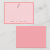 Stylish Blush Pink Template Calligraphy Monogram ノートカード (正面/裏面)