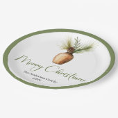 Stylish Bohemian Botanical Christmas Bouquet Chic ペーパープレート (アングル)