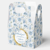 Stylish Bohemian Dusty Blue Gold Wedding Thank You フェイバーボックス (オープン)